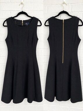 Just...Taylor Black Sleeveless Fit-and-Flare Dress with Gold Zip